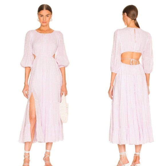 Cinq De Sept Lilac Cut Out Back Lyle Midi Dress. NWT